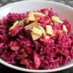 Red cabbage and apple slaw