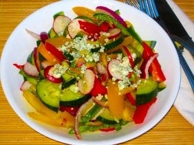Rainbow Salad with Honey-Lemon Dressing Rainbow Salad with Honey-Lemon Dressing