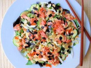 Wild-Salmon-Vegetable-Salad-with-Lemon-Miso-Dressing