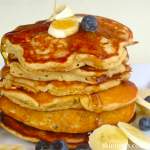 Whole-Grain Banana Blueberry Pancakes
