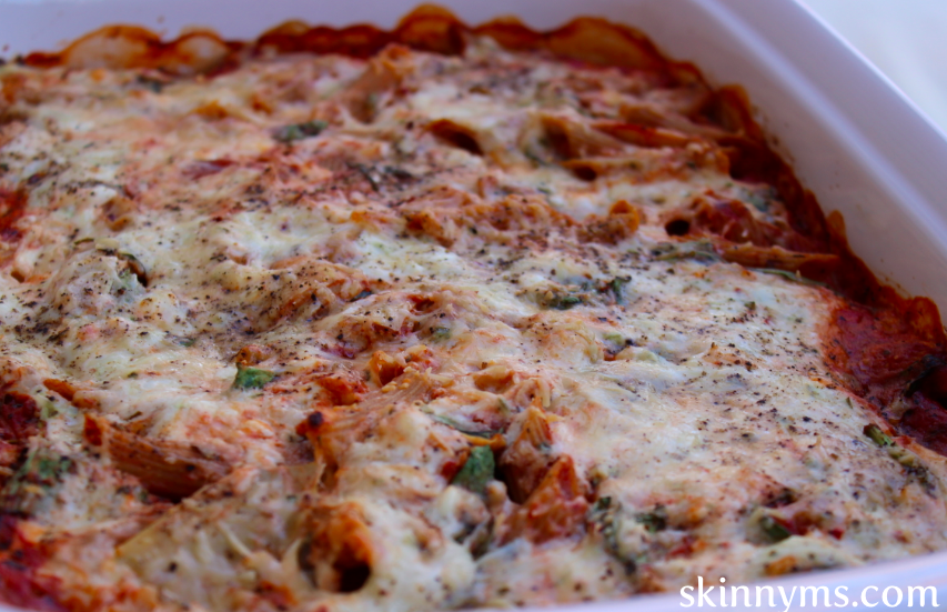 Skinny Artichoke & Spinach Penne Casserole
