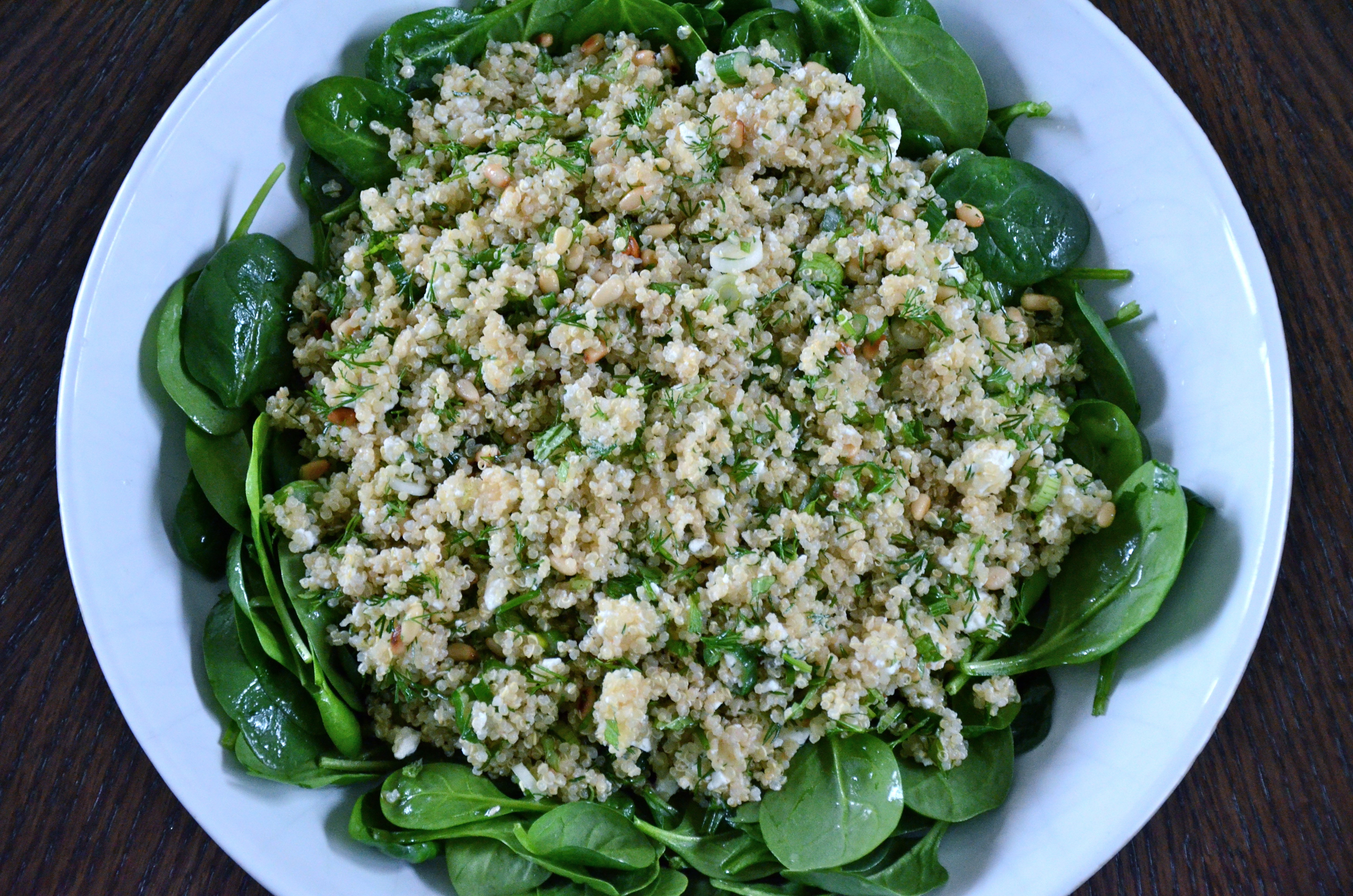 Spinach And Quinoa Salad With Feta And Dill