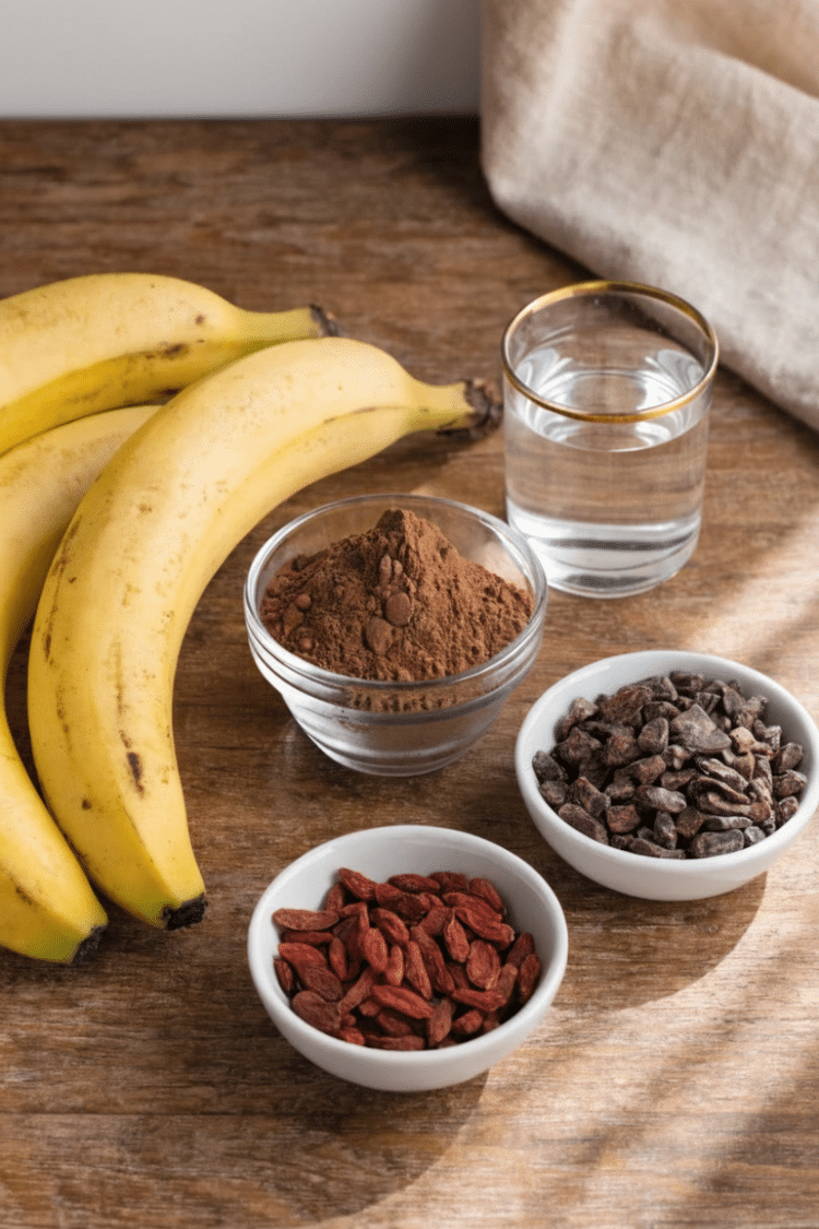 ingredients needed for making these chocolate frozen banana pops