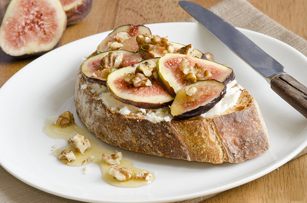 Honey Roasted Figs, Goat Cheese, and Walnuts