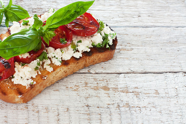 Roasted Tomatoes, Ricotta Cheese, and Basil