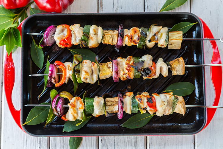 Grilled Chicken and Vegetable Skewers