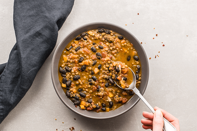 black bean and lentil soup