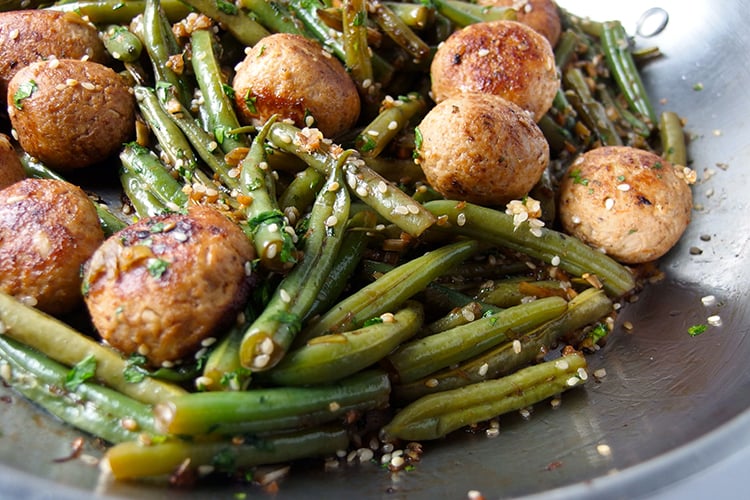 Green Bean and Meatball Stir-Fry