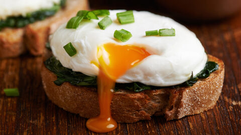 Poached Eggs With Wilted Spinach On Toast Poached Eggs With Wilted Spinach On Toast