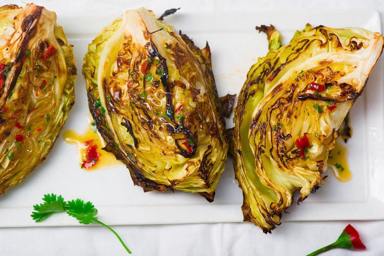 Spicy Roasted Cabbage Wedges