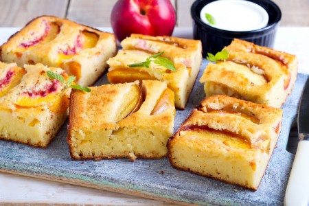 Corn Bread Cake with Fresh Nectarines