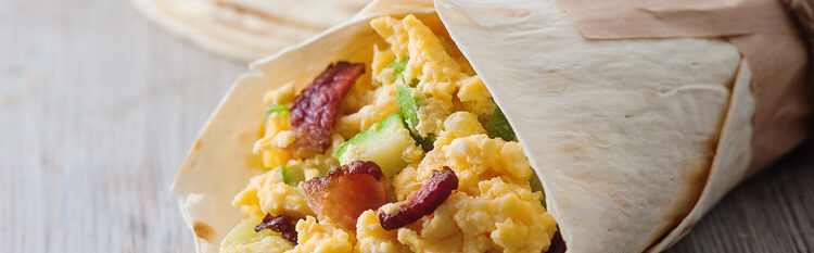 zucchini and egg breakfast burrito