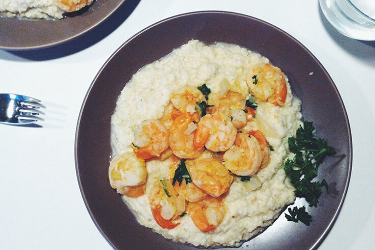 paleo creole shrimp with cauliflower grits