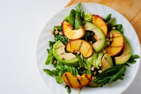 Grilled Avocado & Peach Salad Grilled Avocado & Peach Salad