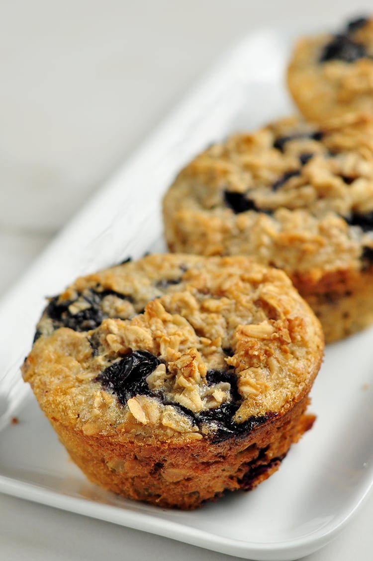 Flourless Blueberry Oatmeal Muffins