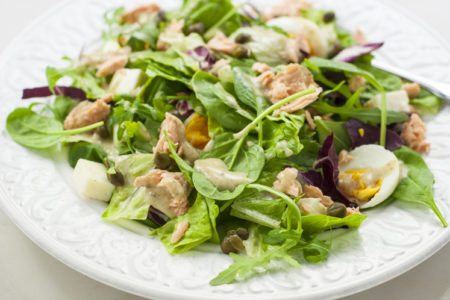 Tuscan Salad Recipe with Mixed Greens and Lemon Caper Vinaigrette Tuscan Salad Recipe with Mixed Greens and Lemon Caper Vinaigrette