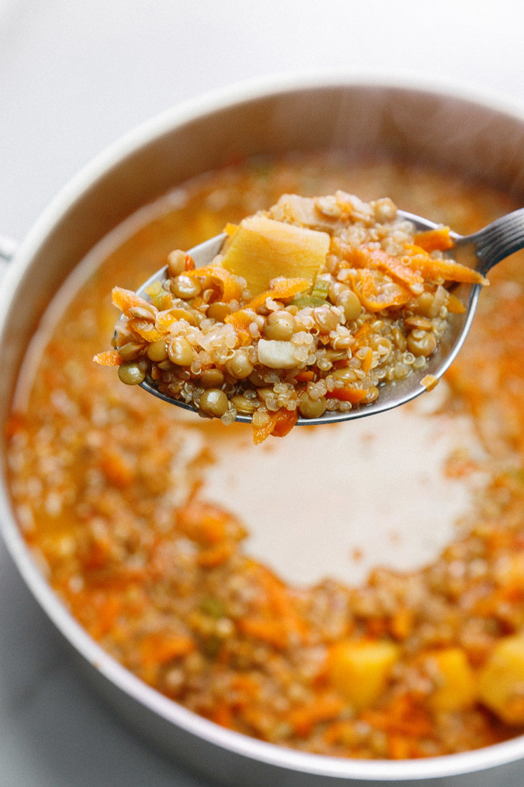 This "Flush the Fat Away" Lentil and Vegetable Soup is comforting and delicious!
