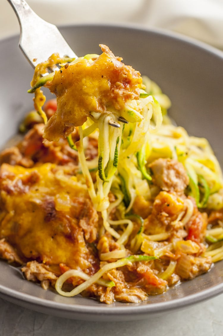 Tuna Zucchini Noodle Bake