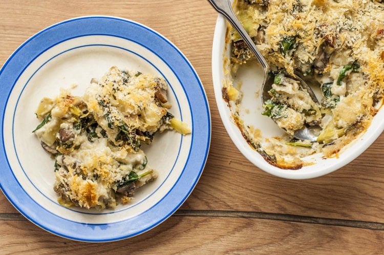 cheesy spinach vegetable bake