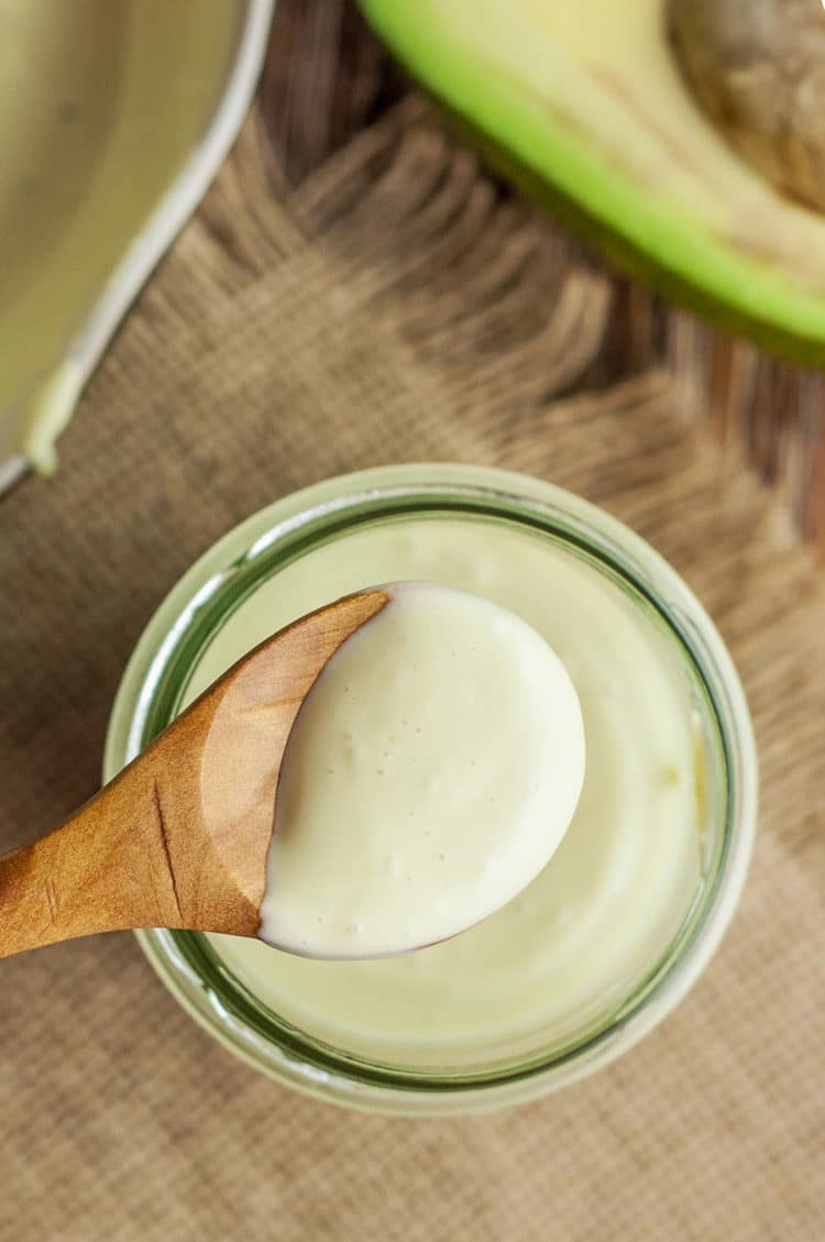 making avocado mayo