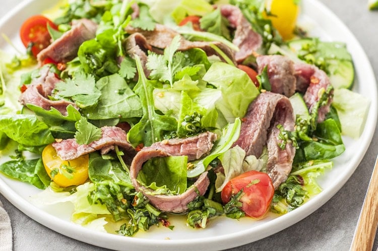 Our easy thai beef salad is a good source of iron.