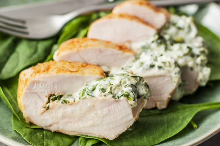 Skinny Spinach Stuffed Chicken Breast