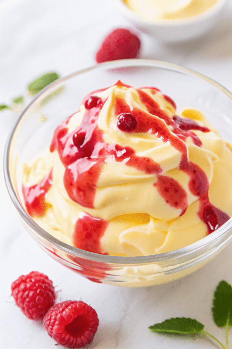 Creamy Summer Frozen Treat Topped with a Fruity Drizzle