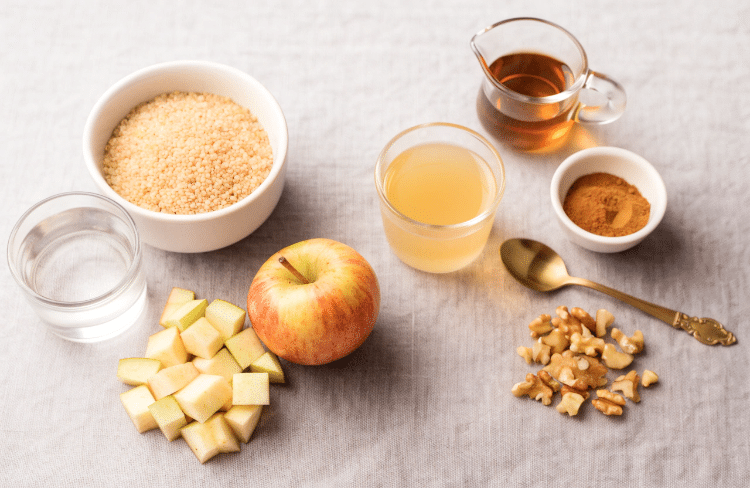 Ingredients for making this recipe laid out on a light colored linen.