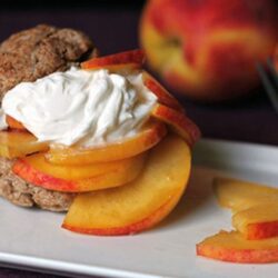 Peach Shortcake with a Honey Greek Yogurt Topping