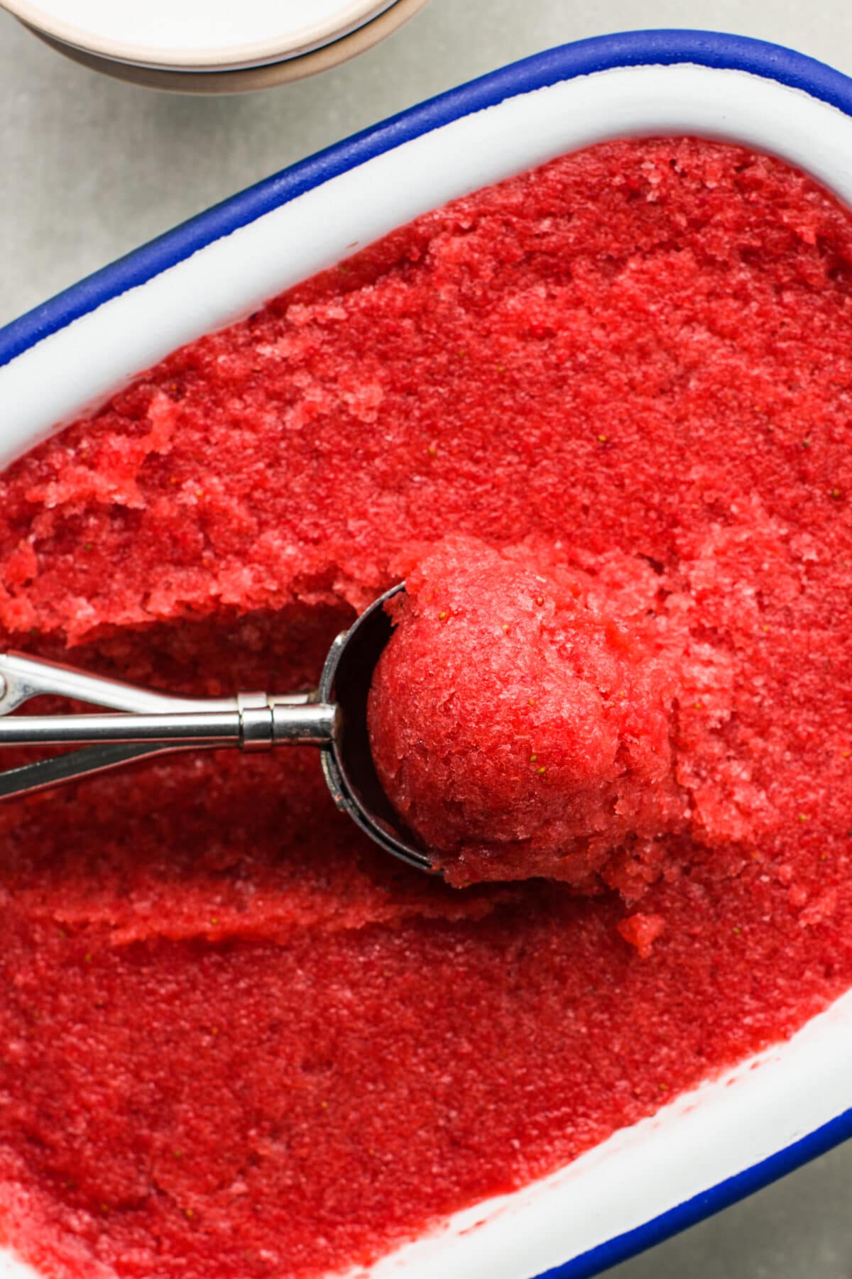 This skinny strawberry sorbet is the perfect Summer treat!