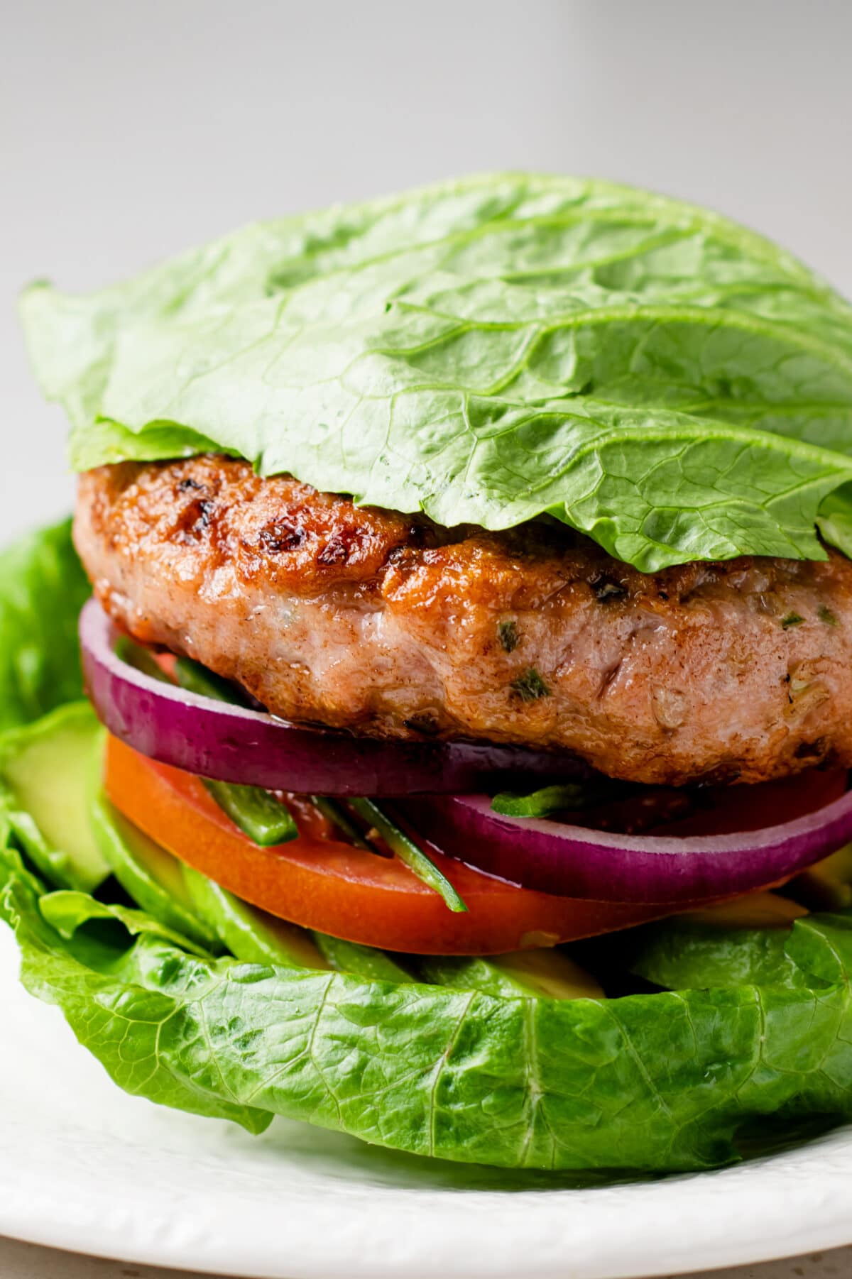 keto turkey burgers with a lettuce wrap