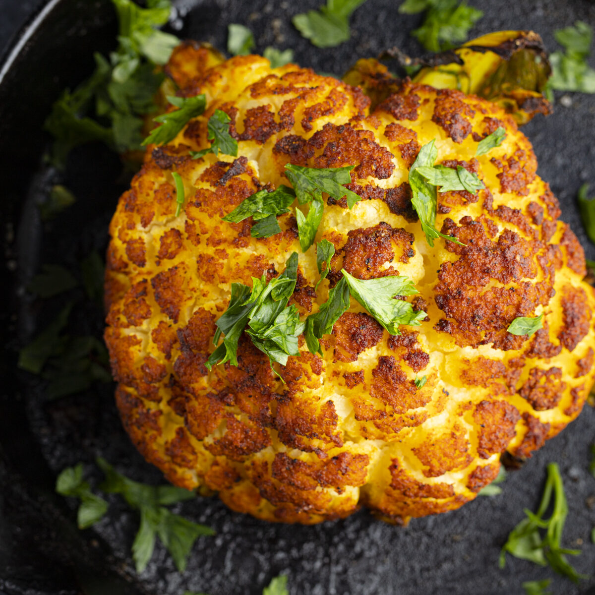 Spicy Whole Roasted Cauliflower with Tahini that's Well Worth the Effort