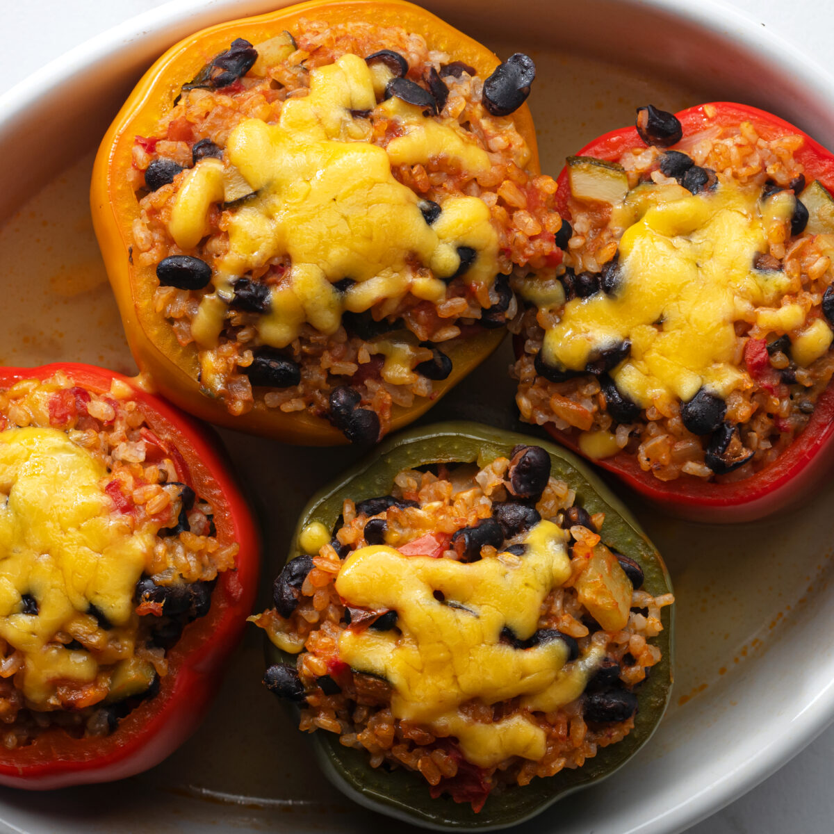 Stuffed Bell Peppers with Mexican Rice that are Healthy and Delicious
