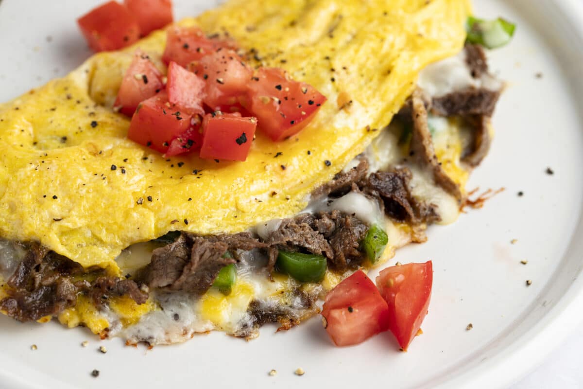 Philly cheesesteak omelet