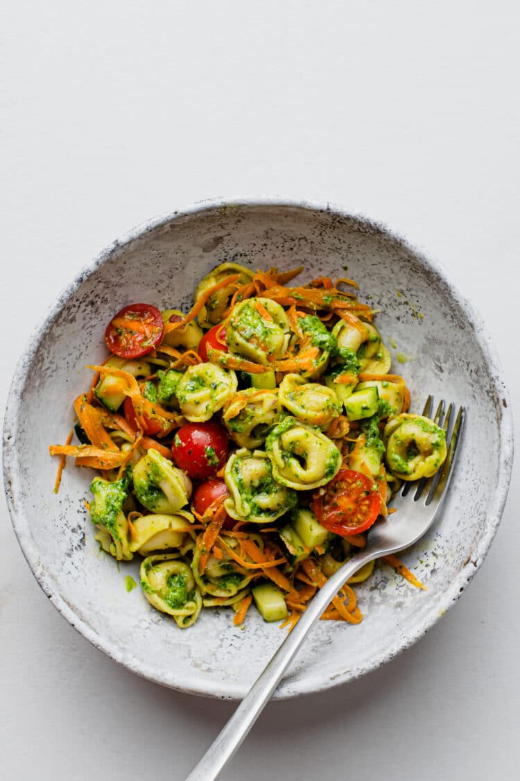 tortellini pasta salad with pesto