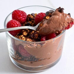 high-protein chocolate yogurt parfait
