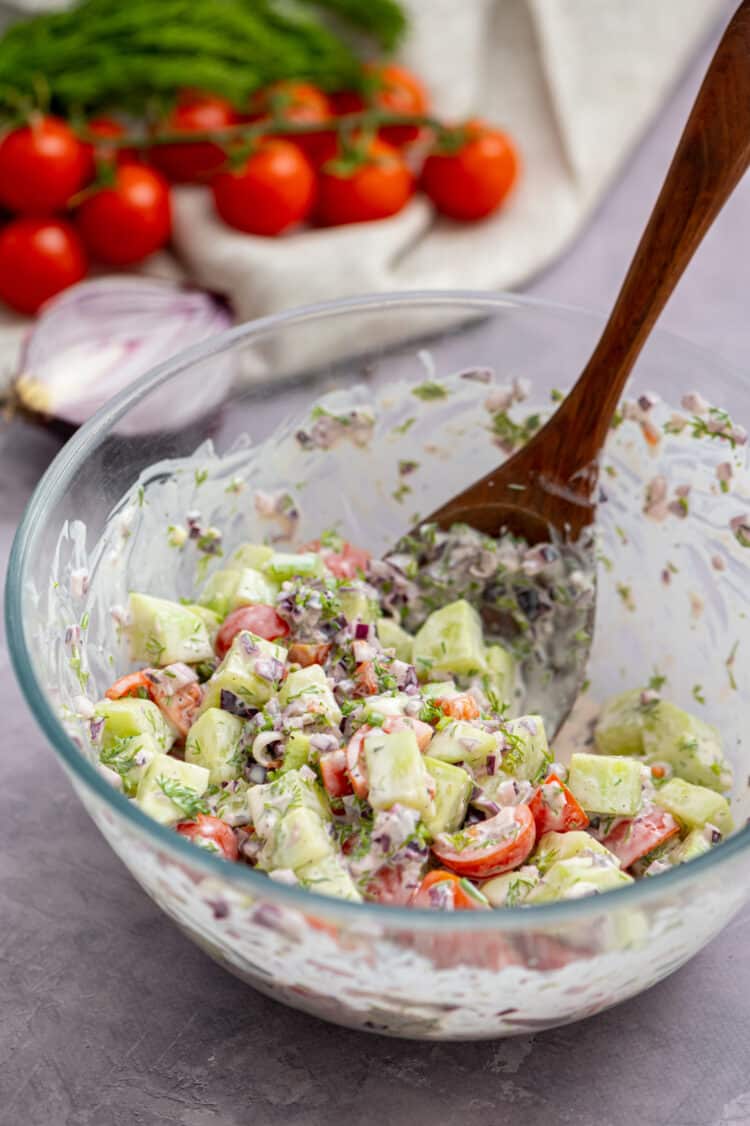 Mix up a big batch of this creamy salad an enjoy it for lunch all week!