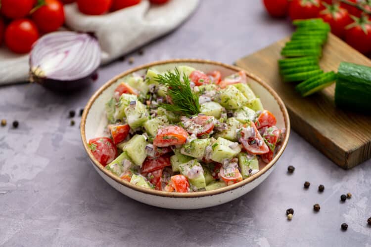 All you need to make this cucumber salad is about 10 minutes!