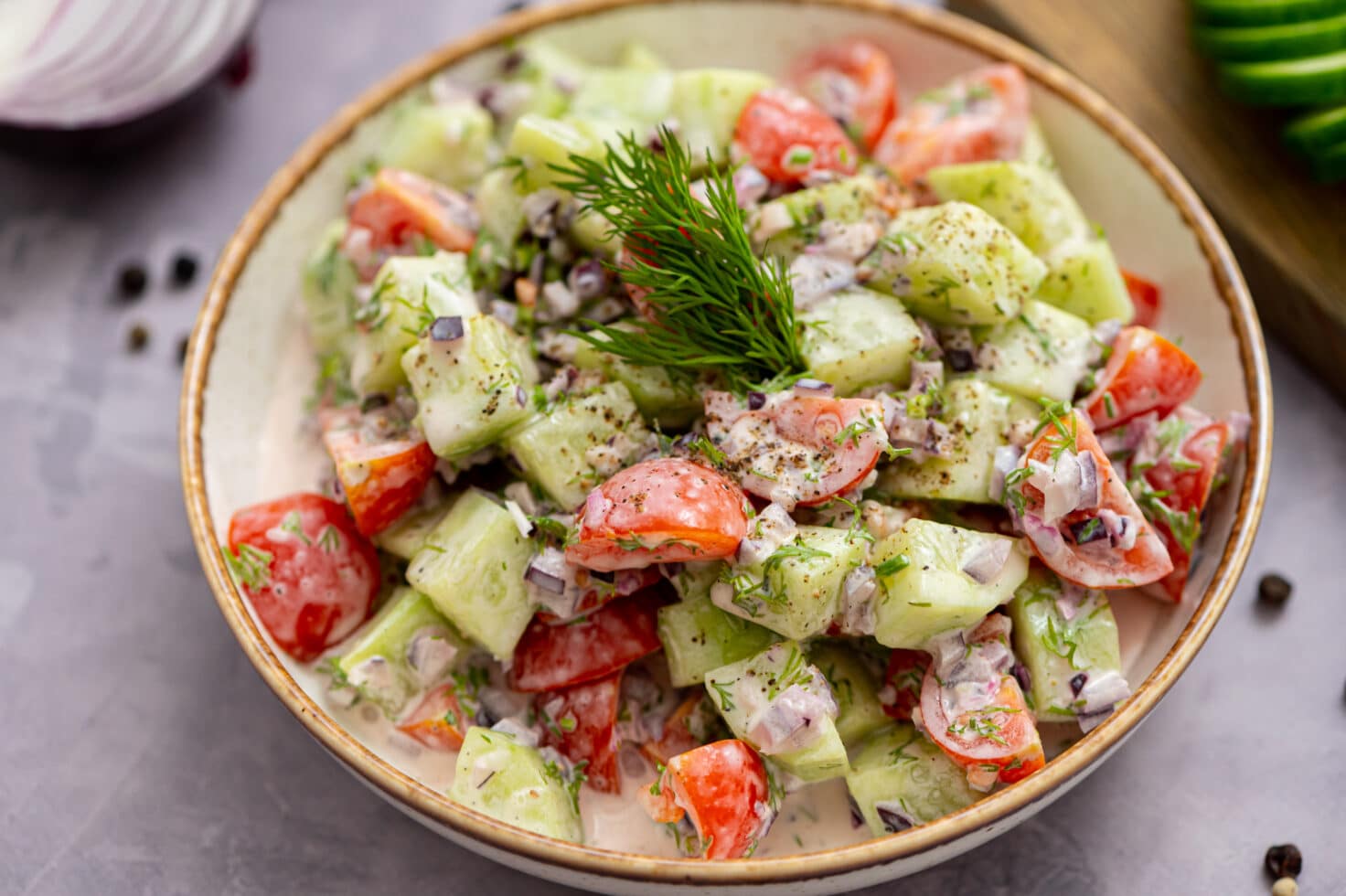 Fresh and Creamy Cucumber Salad