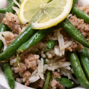 Scrumptious lemon pepper turkey and rice bowl