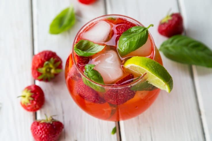 Clean Drinks Better than Soda: Strawberry Lime Basil Smash Drink