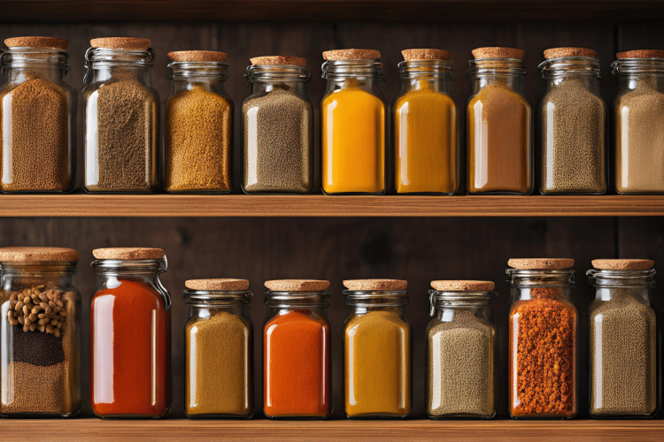 spices on a shelf