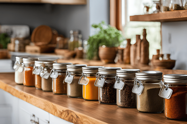 Spices on the counter