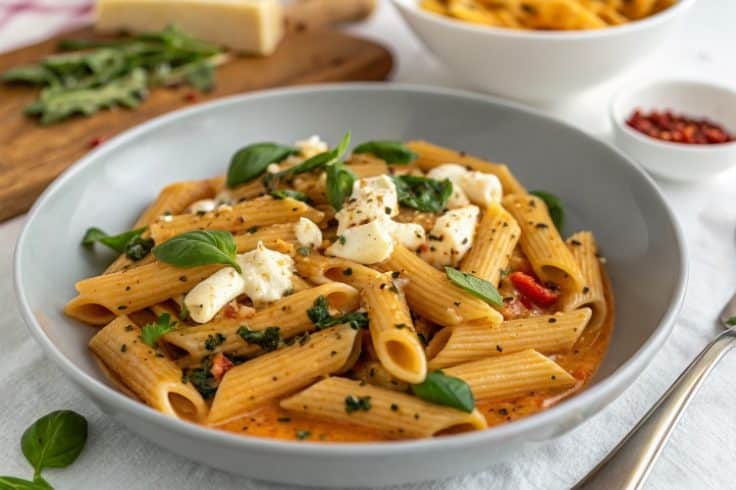 close up view of pasta in a bowl