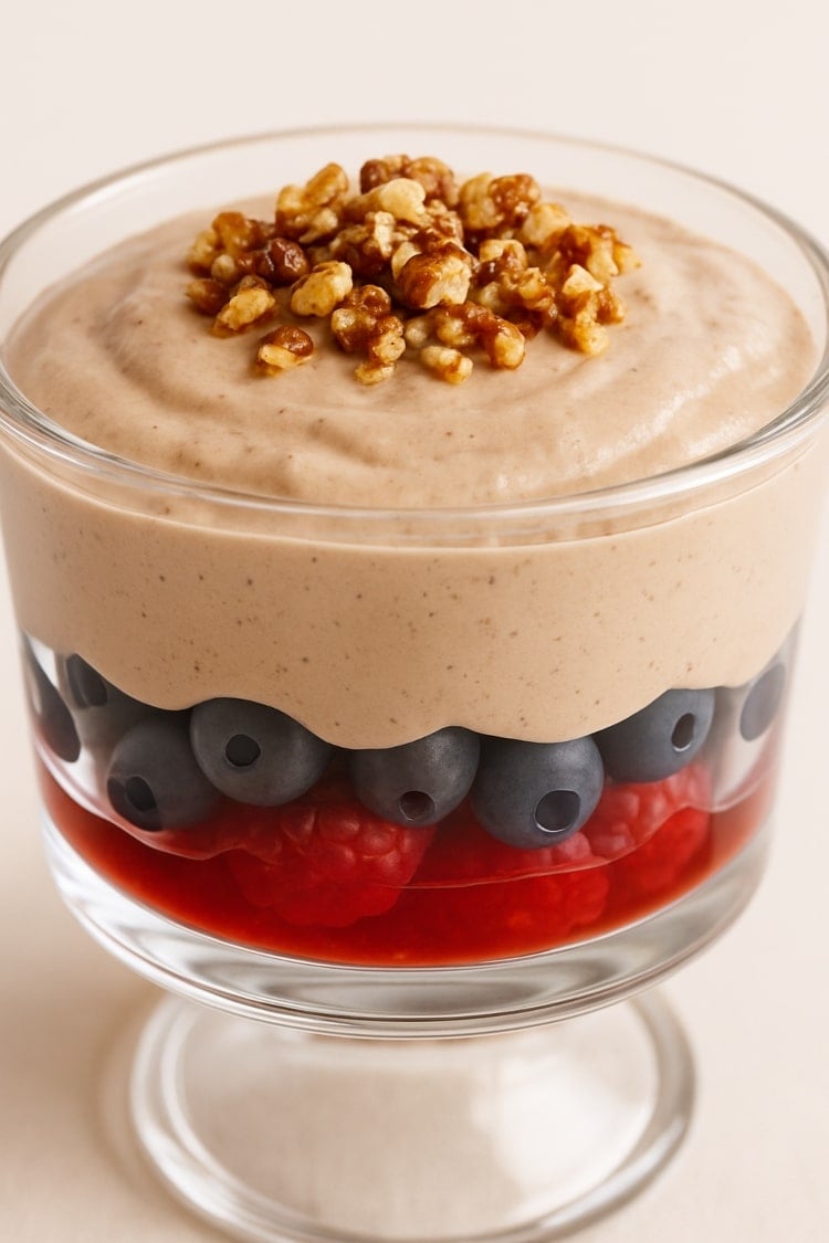 ingredients layered in a glass dish