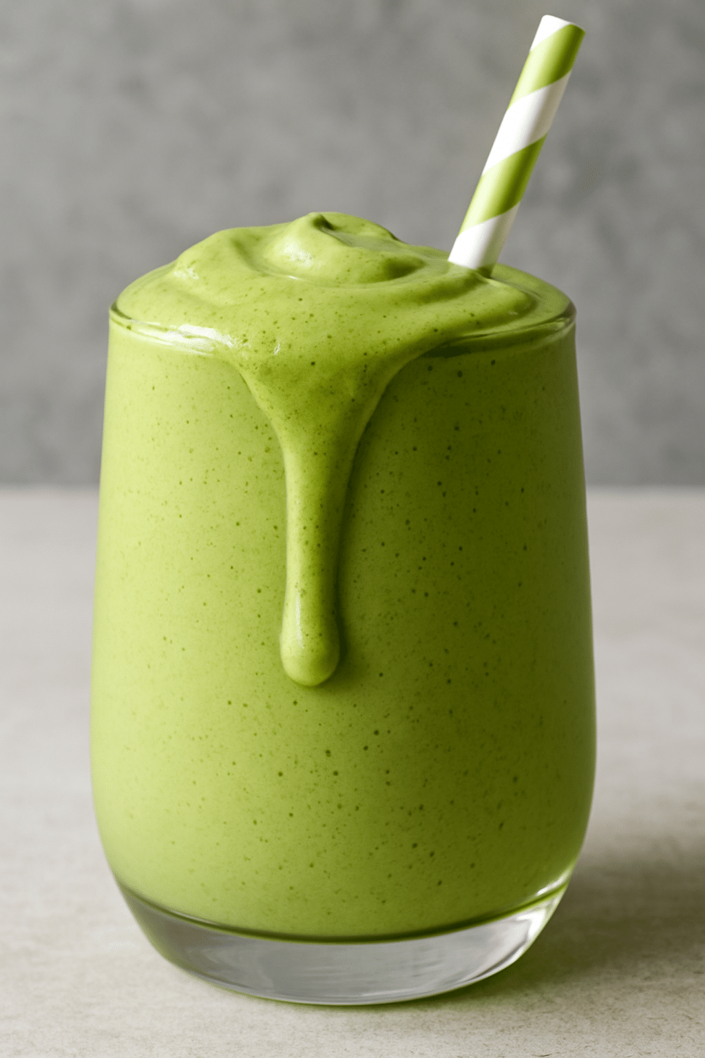 Bright green matcha smoothie