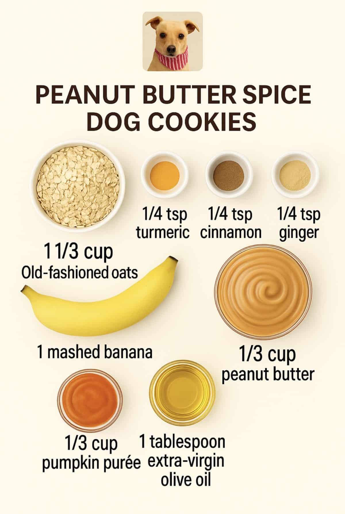 Ingredients for Pumpkin Spice Dog Cookies