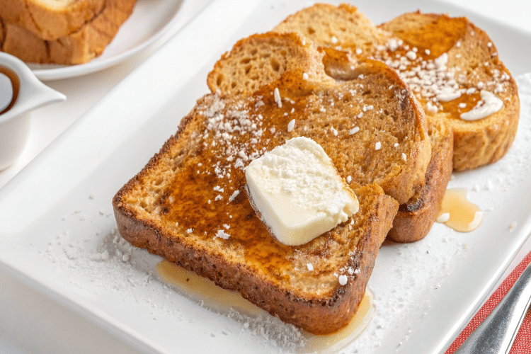 French Toast on a plate with butter