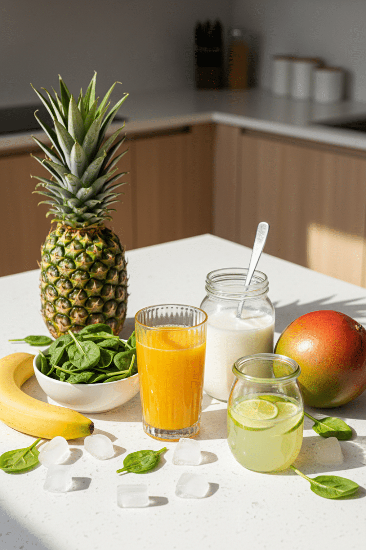 Ingredients for Sunshine Tropical Smoothie