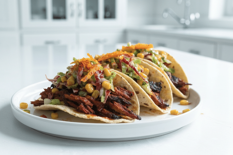 Pulled BBQ Jackfruit Tacos with Citrus Corn Slaw